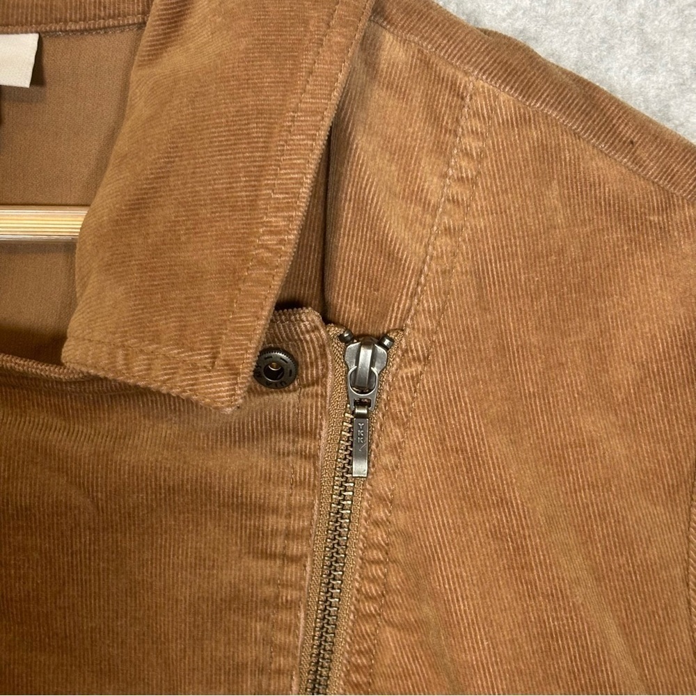 J. Jill Corduroy Full Zip Moto Jacket Coat-Washed Rye Brown-Women Size 2X - Picture 5 of 9